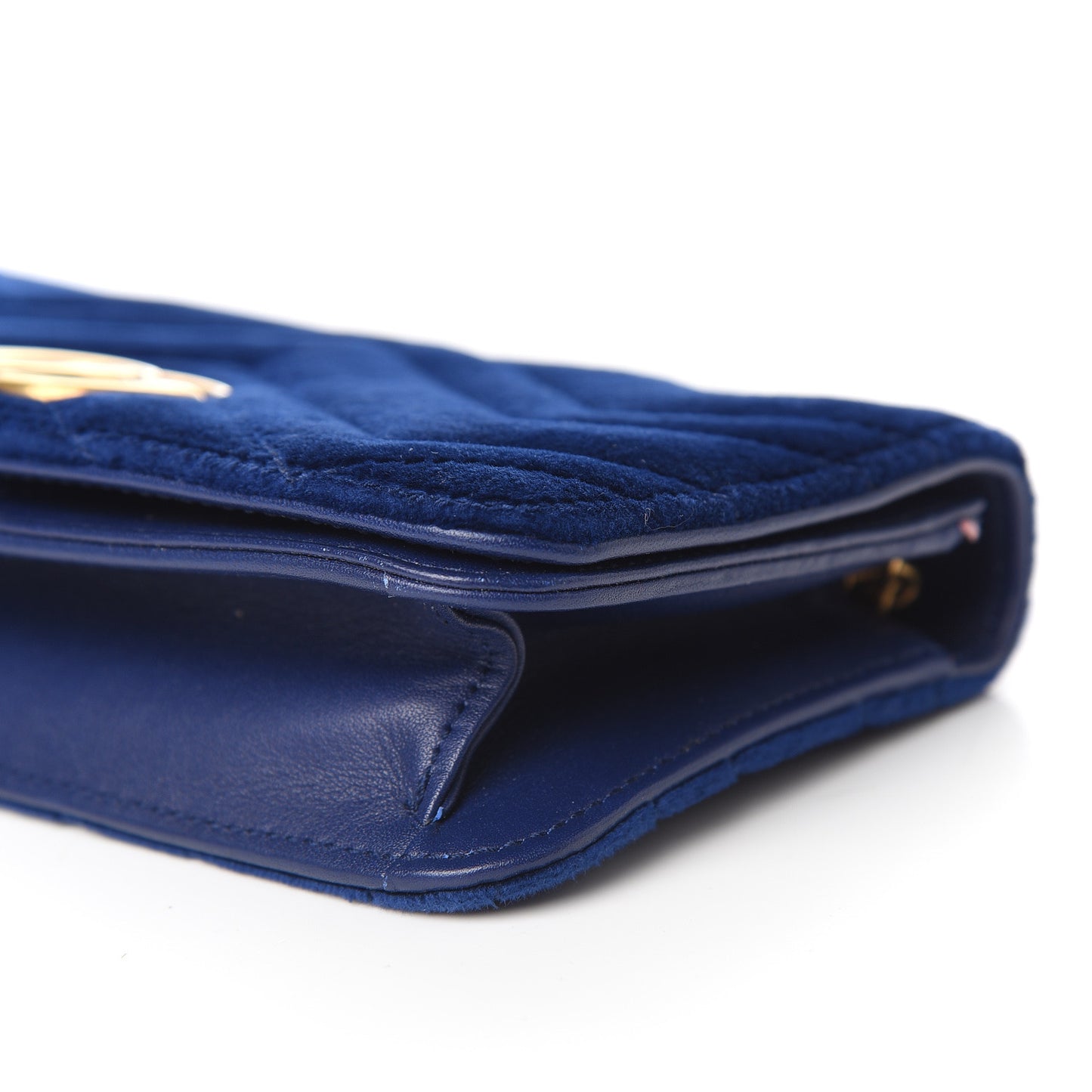 Velvet Matelasse GG Marmont Mini Bag Cobalt Blue