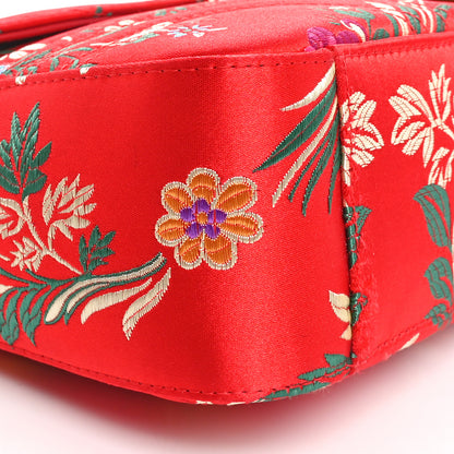 Gucci Jacquard Matelasse Floral Medium GG Marmont Shoulder Bag Red 9 of 11