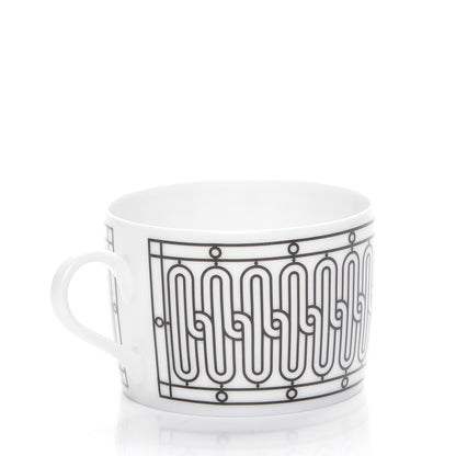 Hermes Porcelain H Deco Tea Cup and Saucer 4 of 13