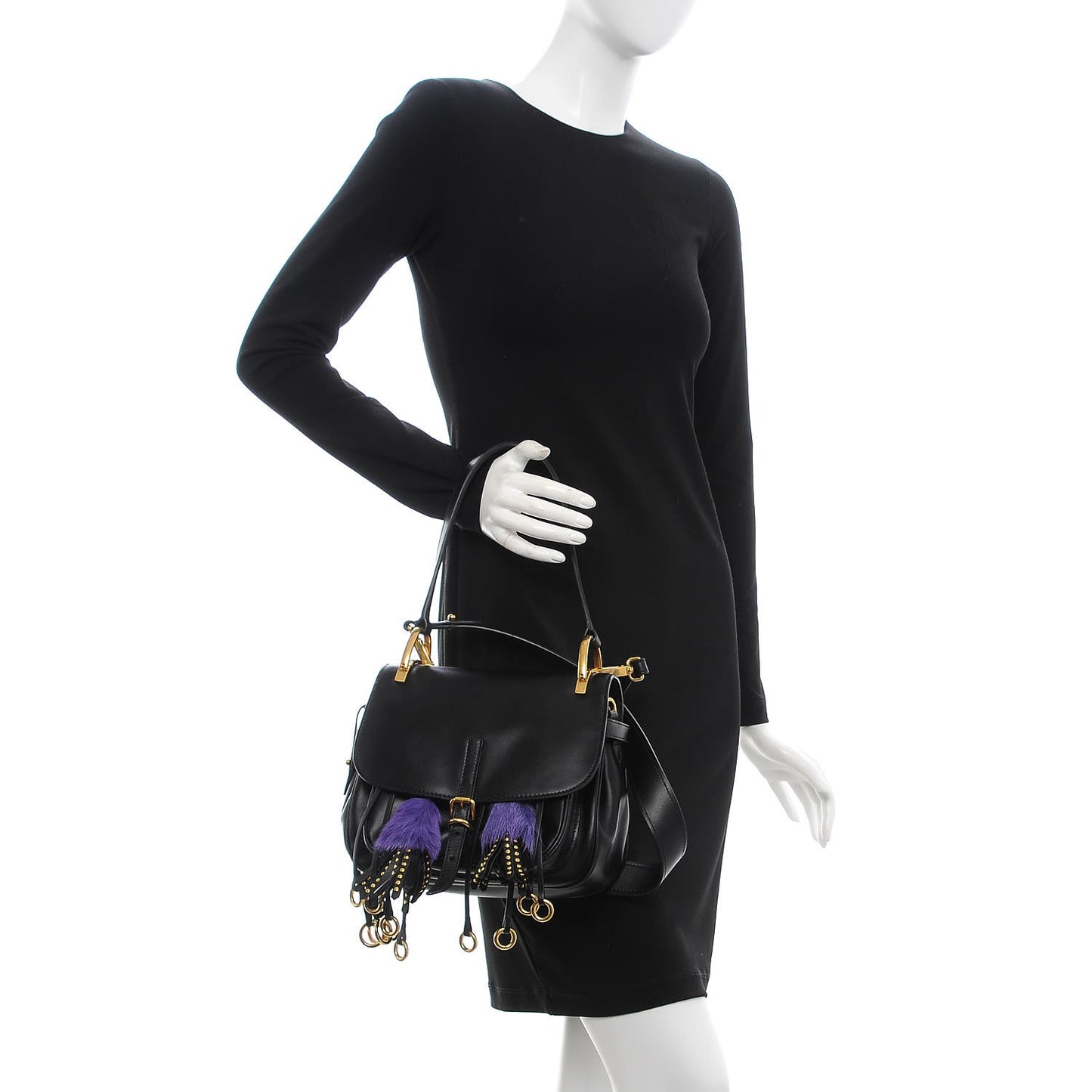 City Calf Fringe Corsaire Bag Nero Black