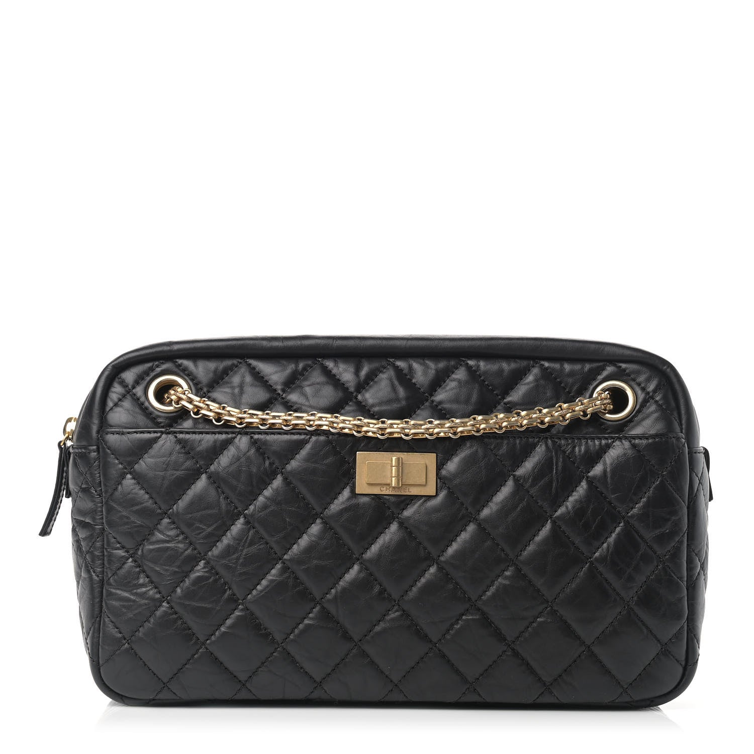 Chanel Aged Calfskin Quilted Medium Reissue Camera Case Black 1 of 11