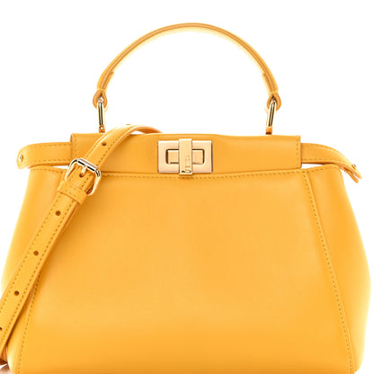 Fendi Nappa Stacked Bar Mini Peekaboo Iconic Satchel Mimosa 8 of 12