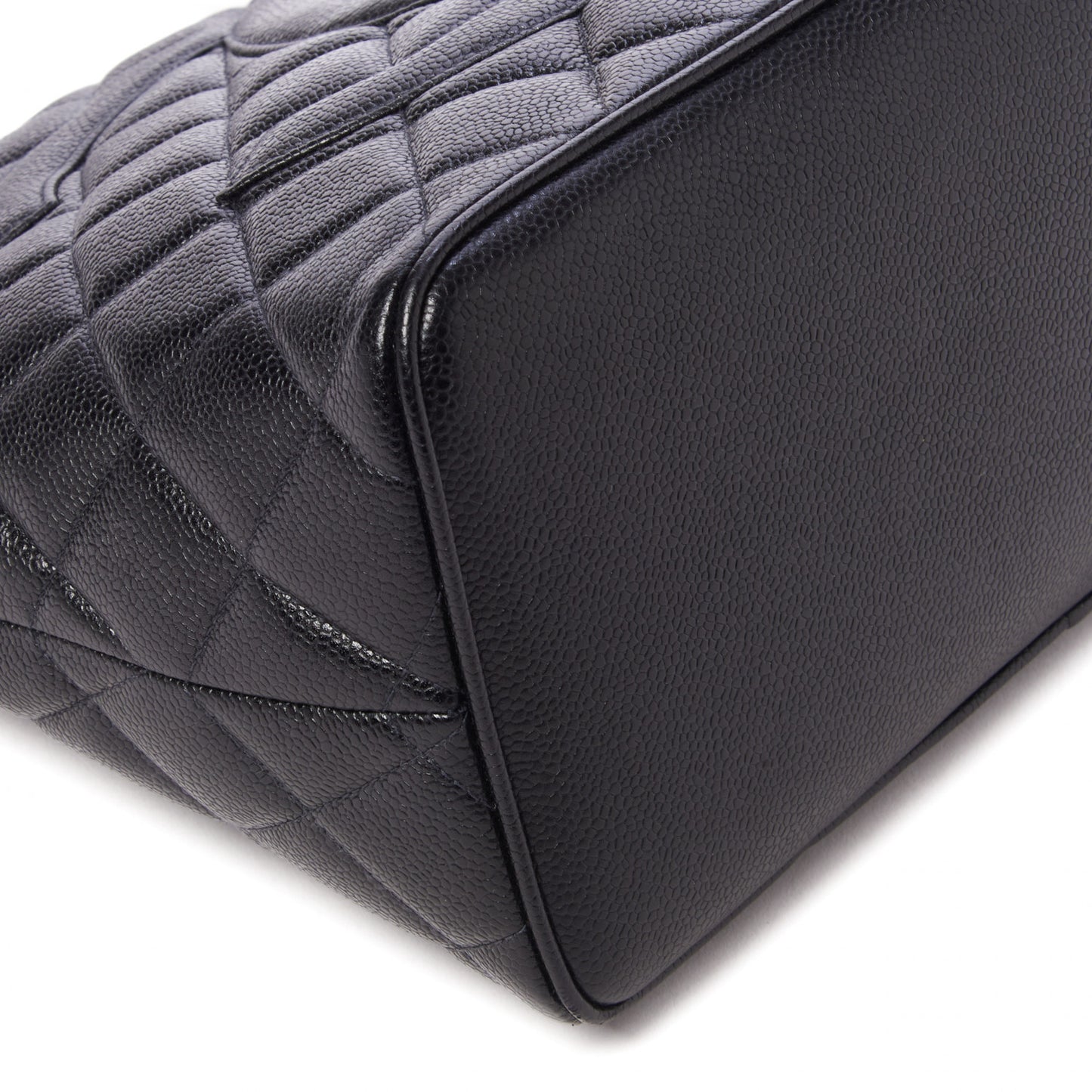 Caviar Quilted Medallion Tote Black