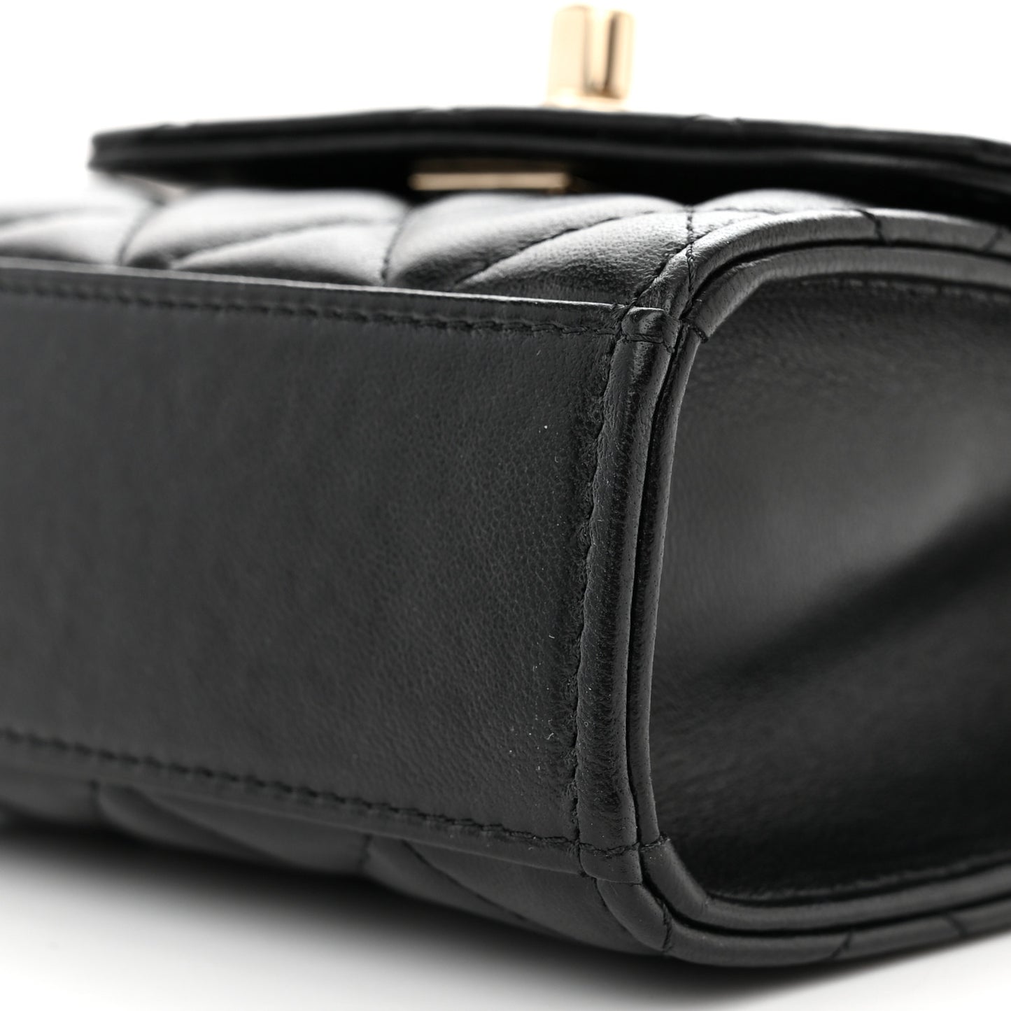 Lambskin Quilted Mini Trendy CC Clutch With Chain Black