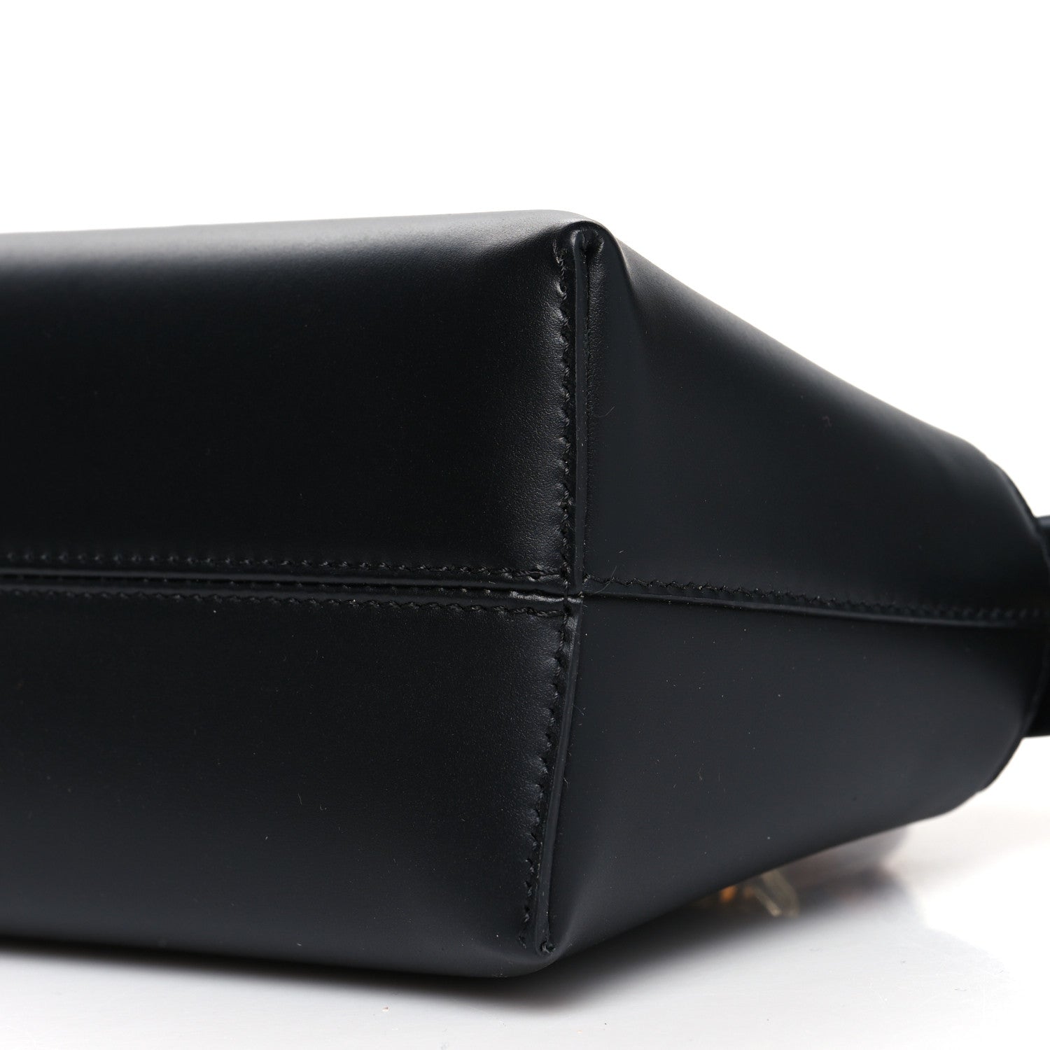Fendi Vitello King Plexiglass Logo Embossed Mini By The Way Top Handle Boston Bag Black 10 of 10