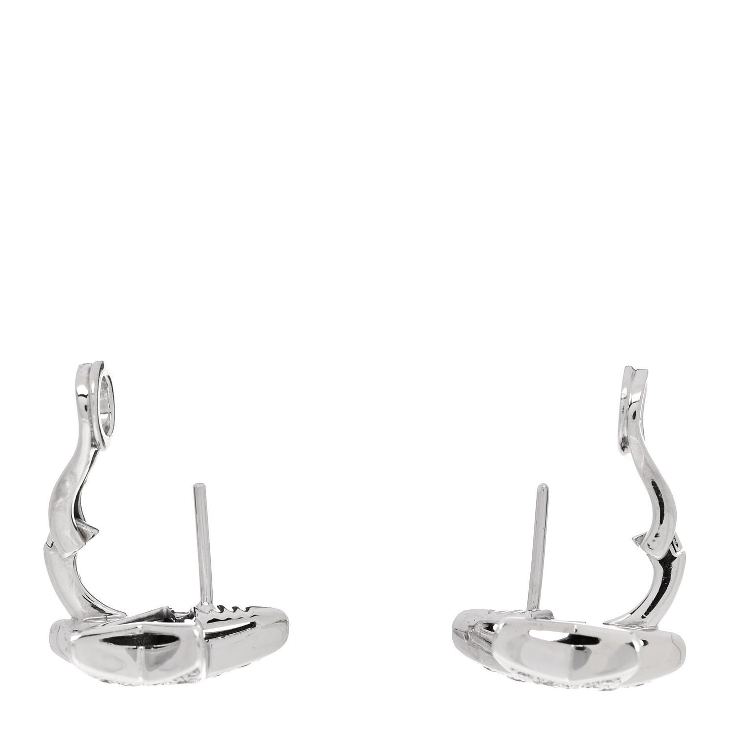 18K White Gold Diamond Medium Comete Geode Earrings