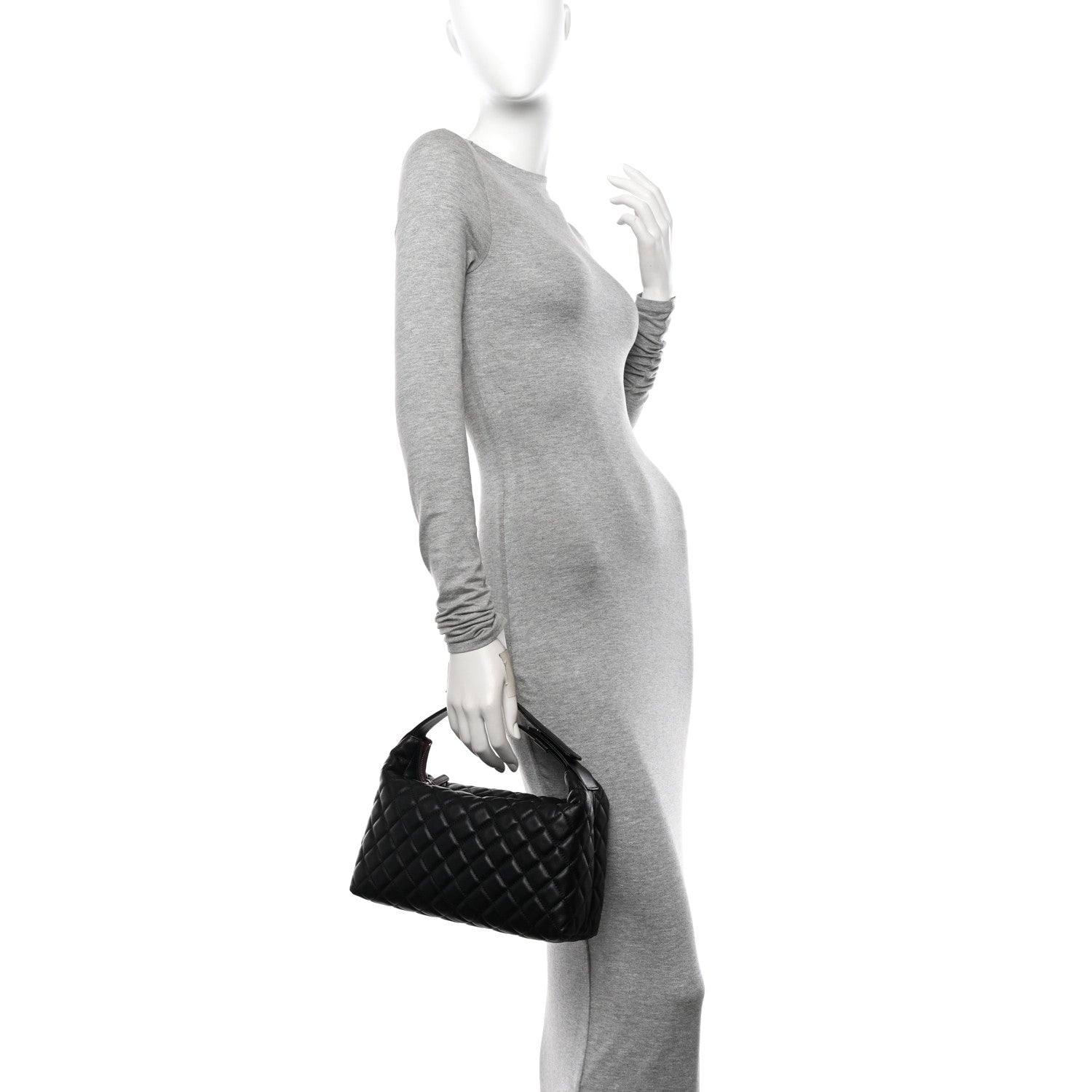 Chanel Lambskin Quilted Hobo Black 2 of 9