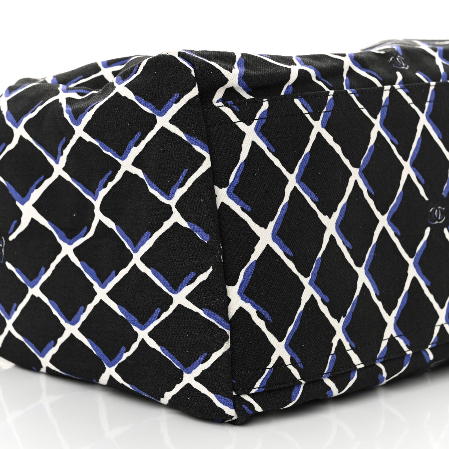 Chanel Canvas Printed Airline Drawstring Bag Black Blue 9 of 12