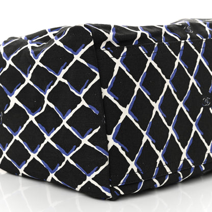 Chanel Canvas Printed Airline Drawstring Bag Black Blue 9 of 12