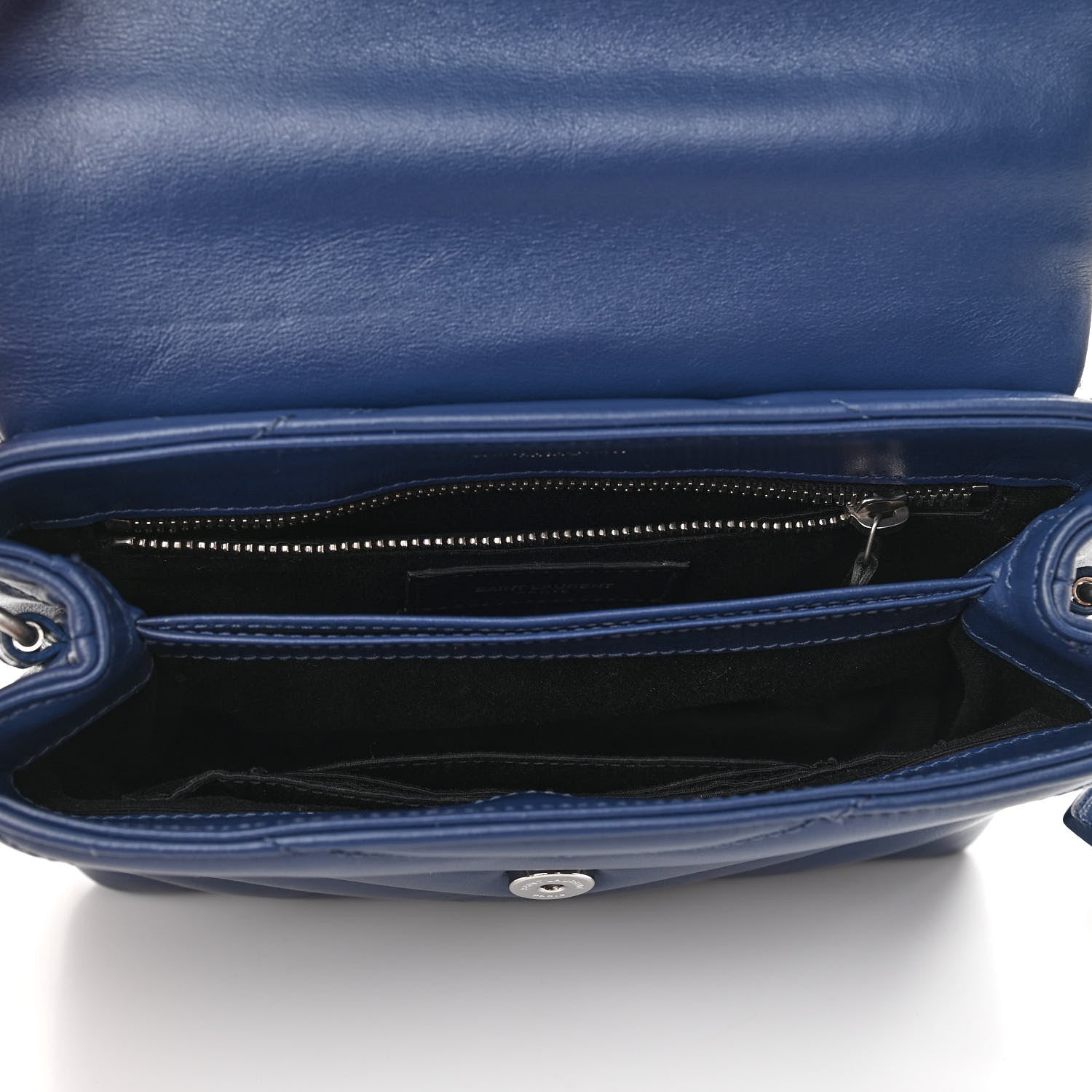 Saint Laurent Calfskin Y Quilted Monogram Toy Loulou Crossbody Bag New Cobalt 4 of 10