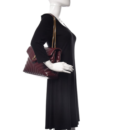 Saint Laurent Calfskin Y Quilted Monogram Medium Loulou Chain Satchel Palissandre 2 of 15