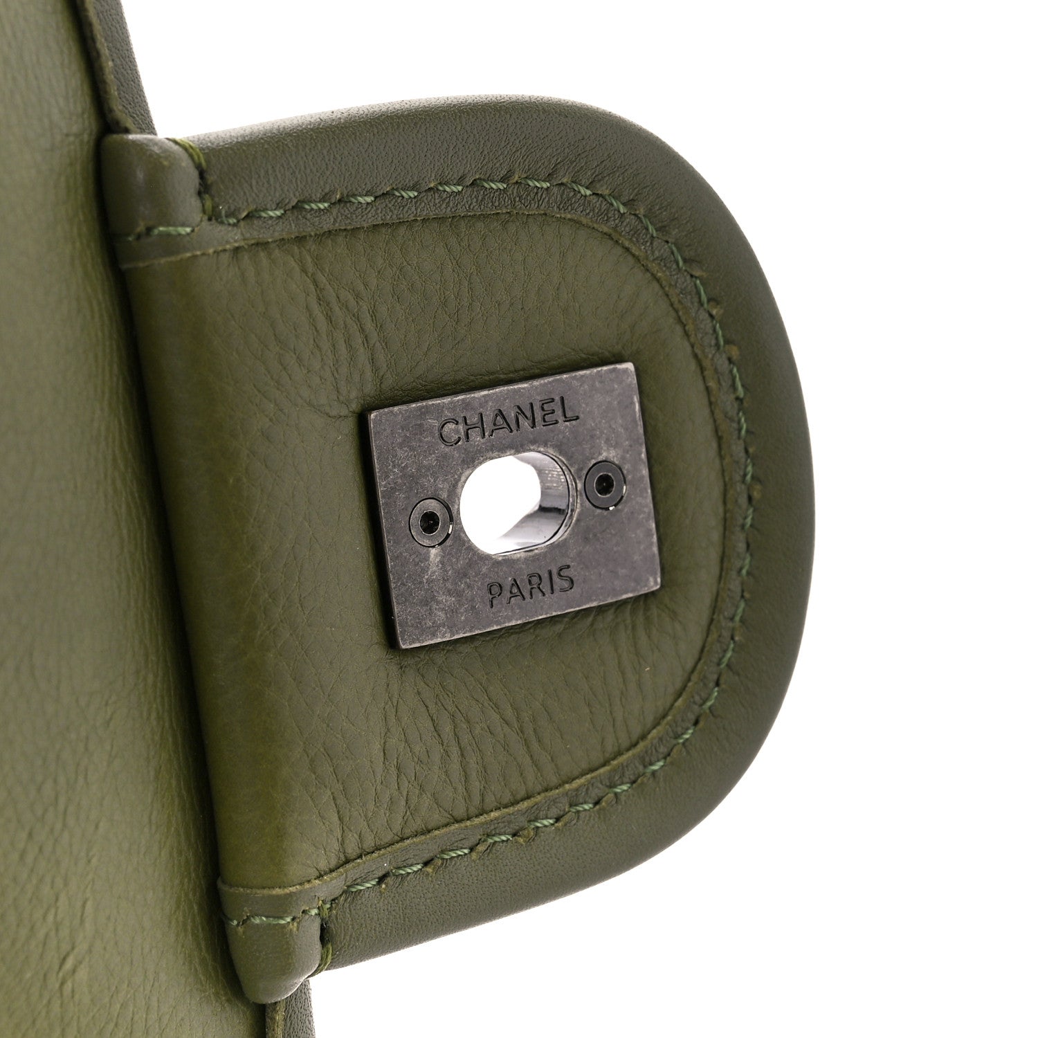 Chanel Calfskin Quilted Medium Casual Riviera Flap Green 7 of 11