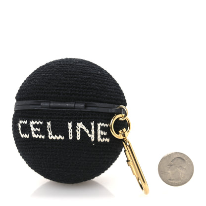 Celine Fabric Crochet Airpods Pro Case Black White 2 of 3
