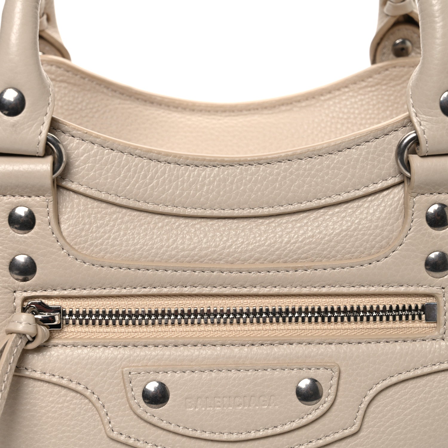 Balenciaga Grained Calfskin Neo Classic Silver Hardware S City Cream 8 of 12