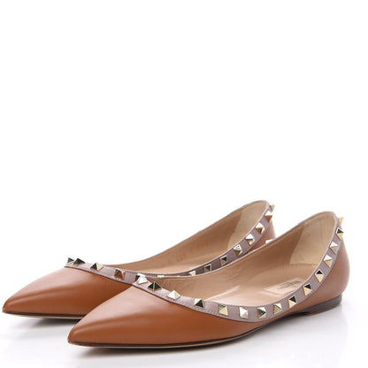Valentino Garavani Nappa Rockstud Ballerina Flats 39.5 Light Cuir Poudre 3 of 11