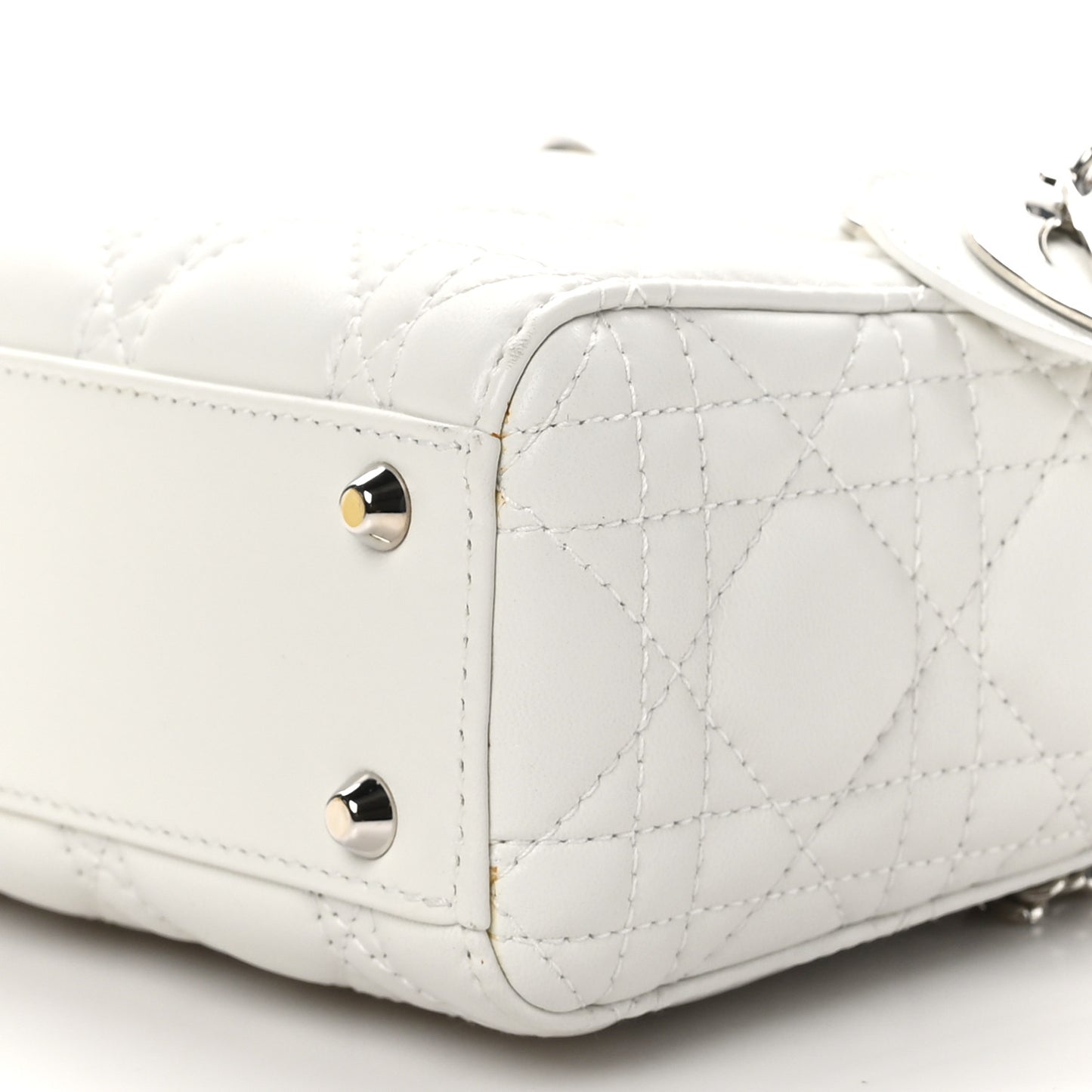 Lambskin Cannage Mini Lady Dior White