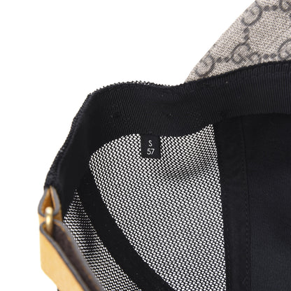 Gucci Soft GG Supreme Monogram Mesh Textured Dollar Calfskin Neo Vintage Rap Baseball Hat S Dark Brown Black 9 of 9