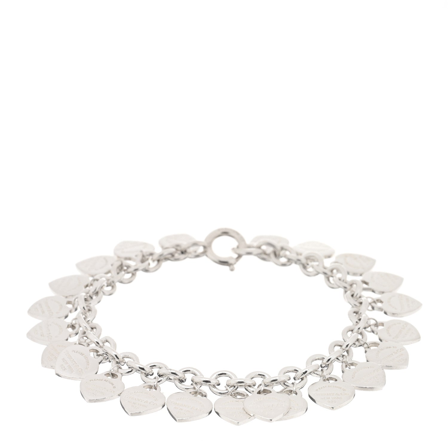 Tiffany Sterling Silver Mini Return to Tiffany Multi Heart Tag Charm Bracelet 1 of 3