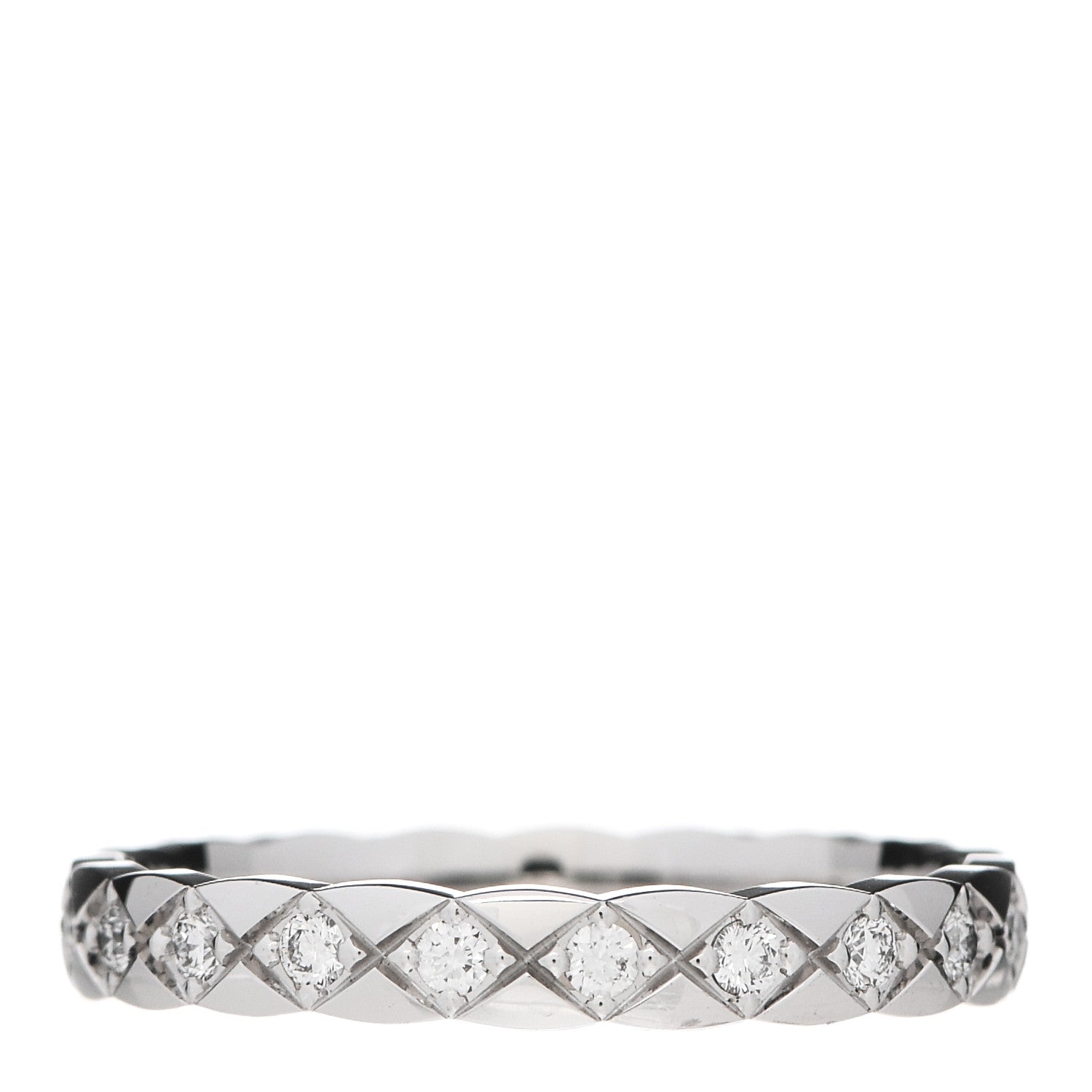 Chanel 18K White Gold Diamond Mini Coco Crush Ring 59 8.75 3 of 6