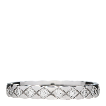 Chanel 18K White Gold Diamond Mini Coco Crush Ring 59 8.75 3 of 6