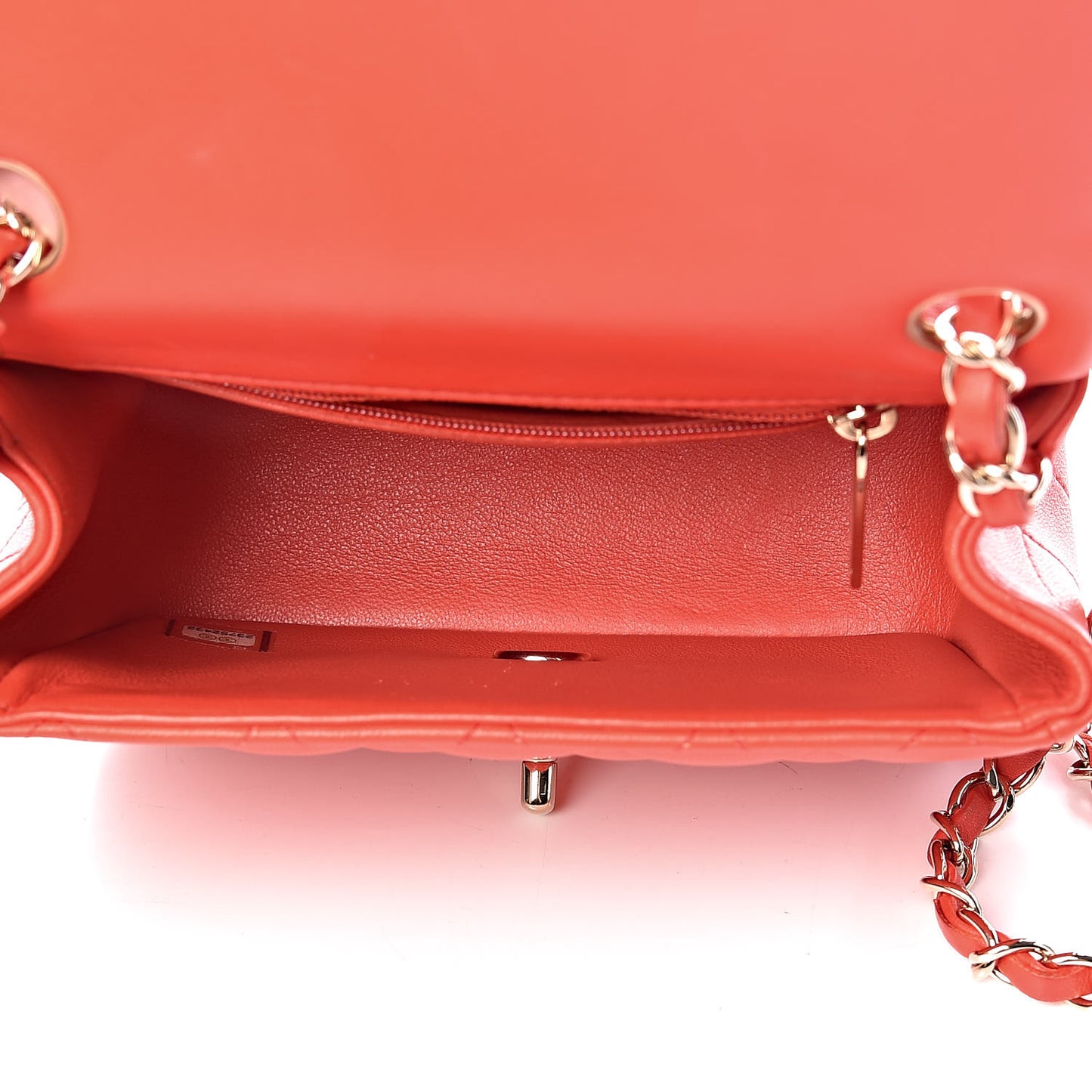Lambskin Quilted Mini Square Flap Red