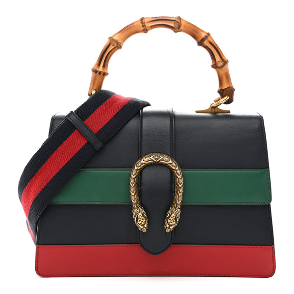 Gucci Moon Calfskin Web Medium Dionysus Bamboo Top Handle Bag Blue
