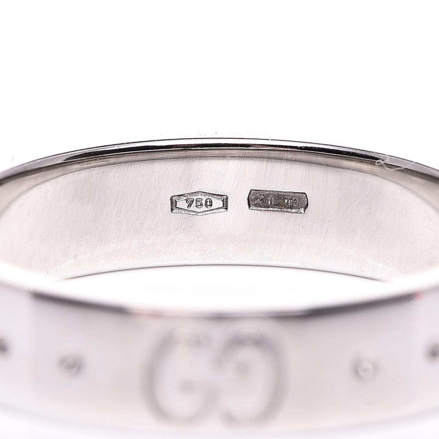 18K White Gold 4mm Icon Thin Band Ring 49 4.75