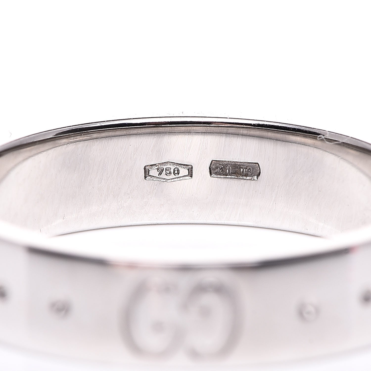 Gucci 18K White Gold 4mm Icon Thin Band Ring 49 4.75 5 of 6