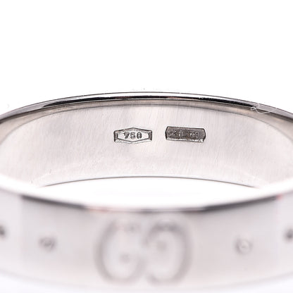 Gucci 18K White Gold 4mm Icon Thin Band Ring 49 4.75 5 of 6