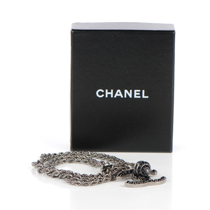 Chanel Crystal CC Bead Drop Necklace Black 5 of 5