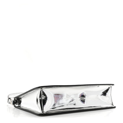 Prada Spazzolato Metal Triangle Logo Triangle Patterned Mini Shoulder Bag Argento 4 of 9