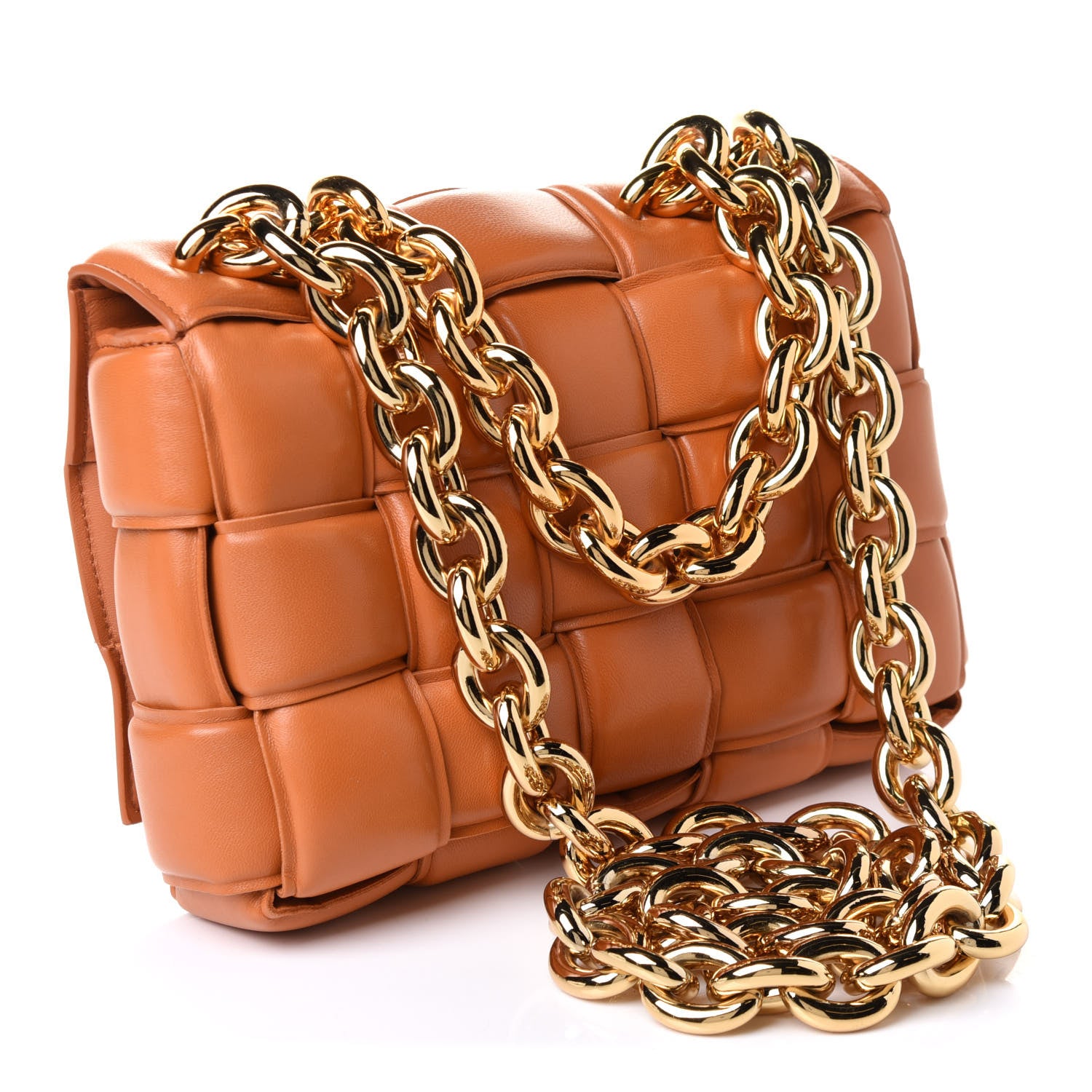 Bottega Veneta Lambskin Maxi Intreccio Padded Chain Cassette Crossbody Bag Clay 3 of 10