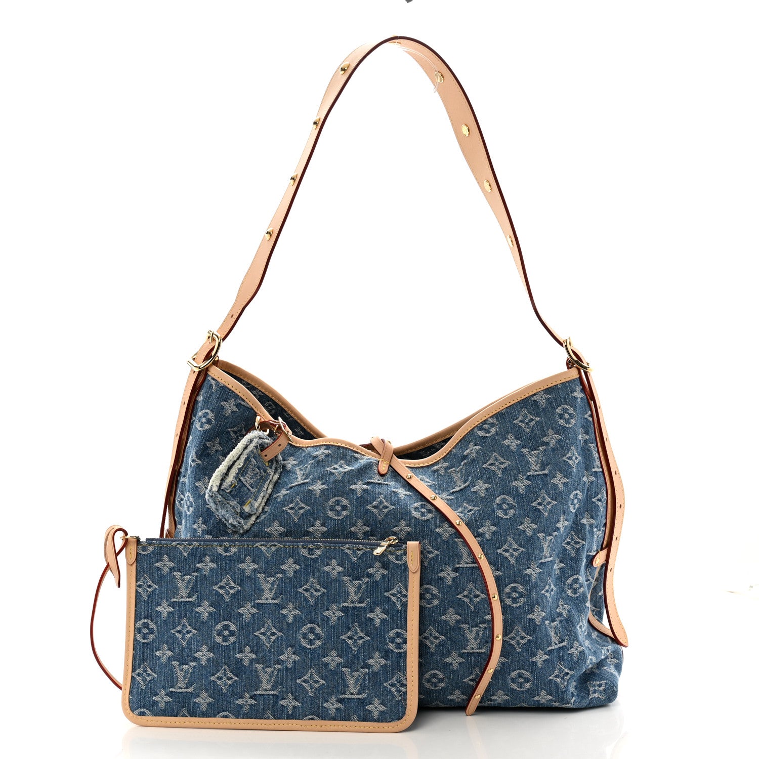 Louis Vuitton Monogram Denim CarryAll MM Blue 3 of 10