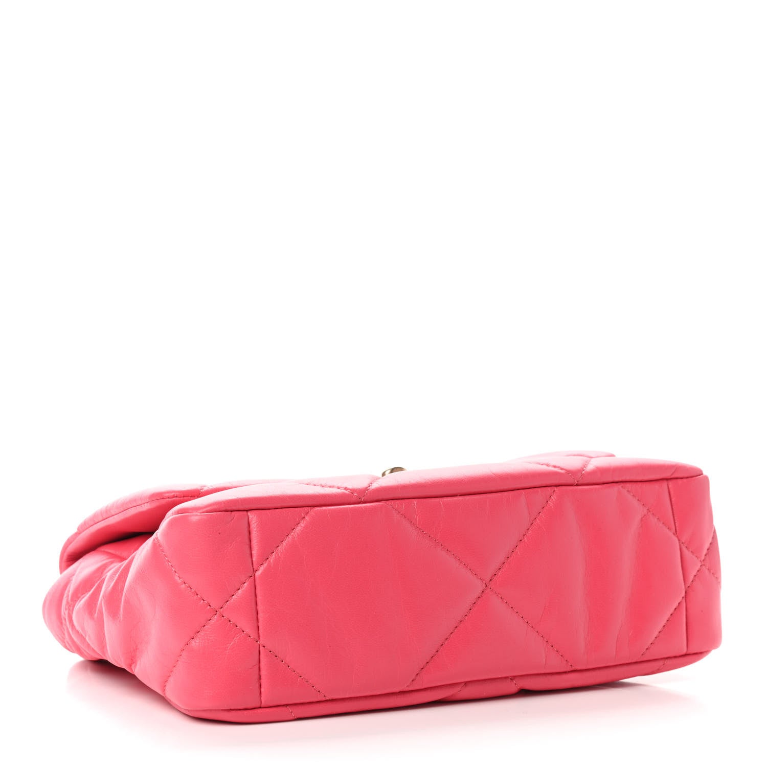 Chanel Shiny Lambskin Quilted Medium Chanel 19 Flap Neon Pink 4 of 9
