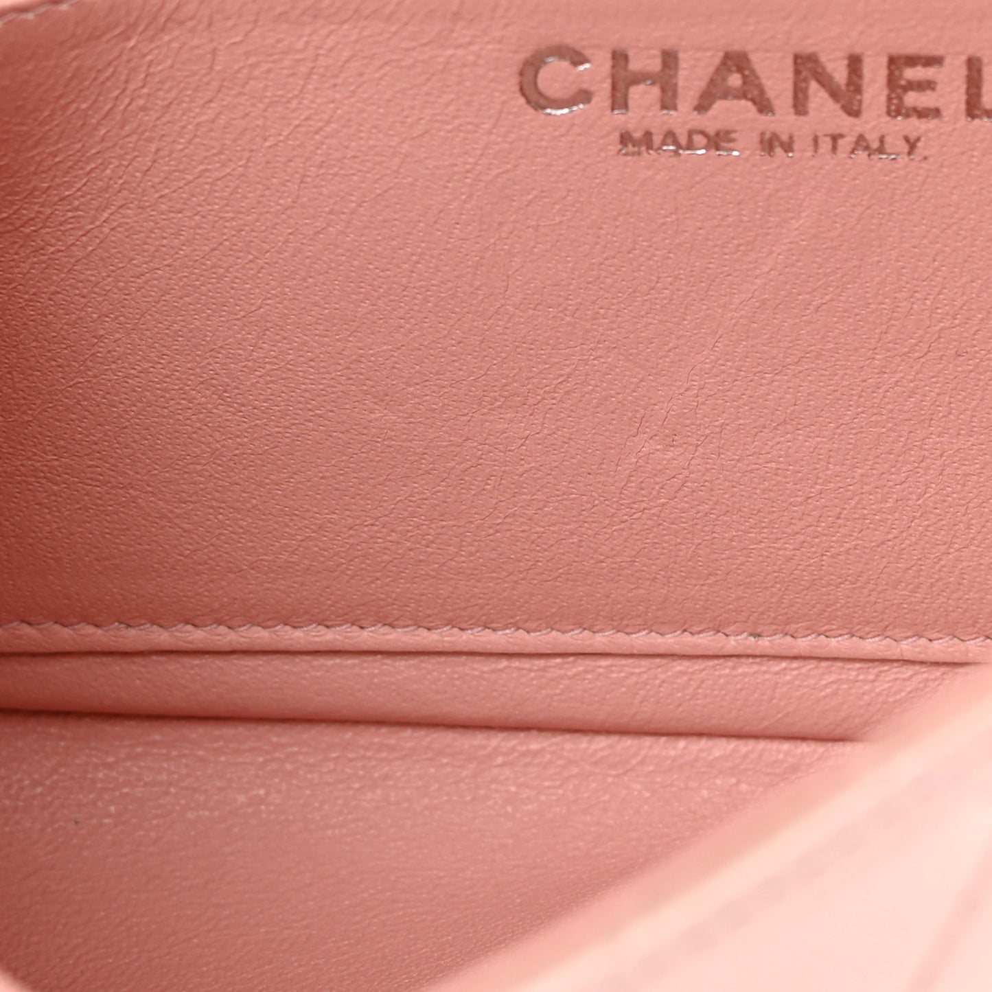 Metallic Lambskin Quilted Extra Mini Rectangular Flap Pink