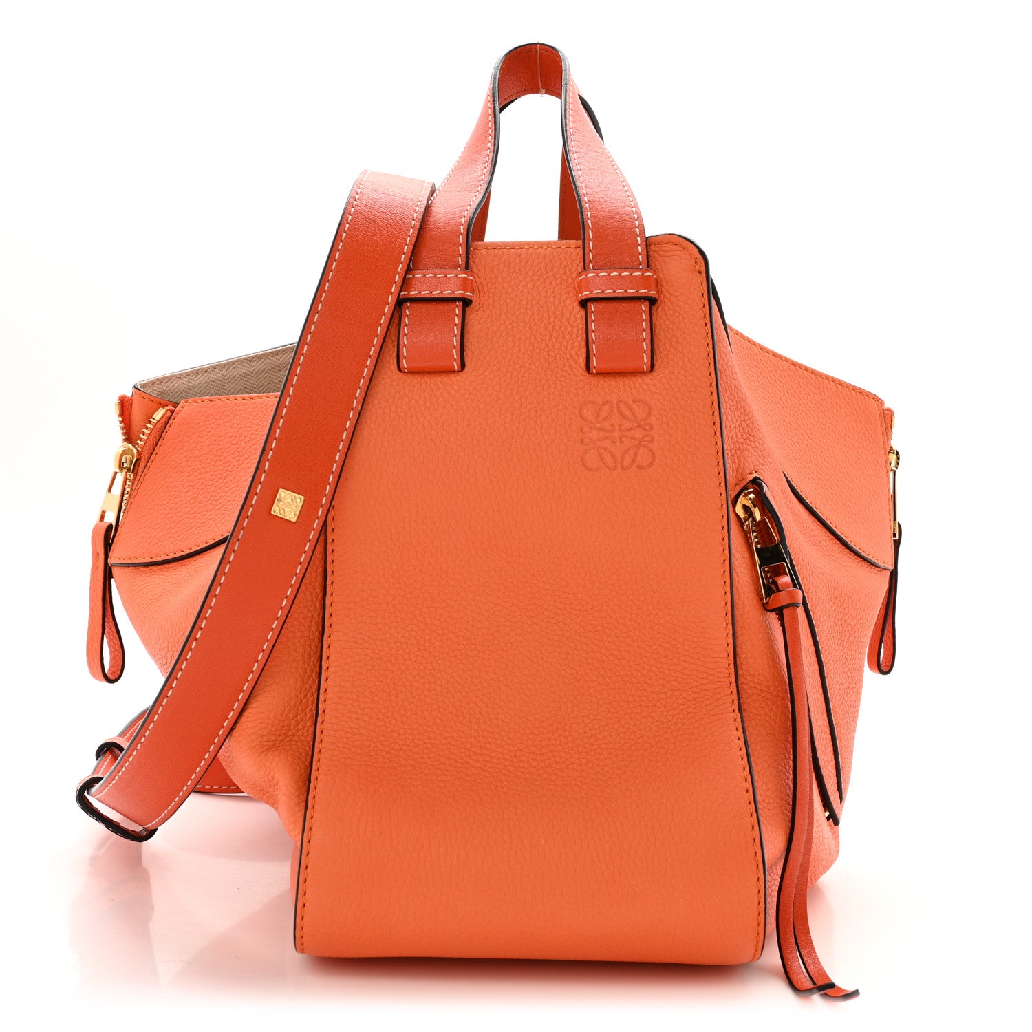 Loewe Grained Calfskin Small Hammock Shoulder Bag Apricot Orange 1 of 13