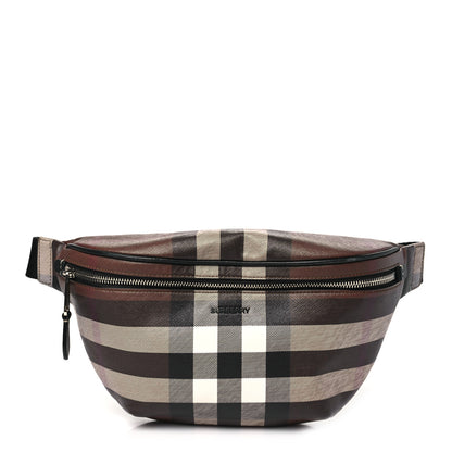 Burberry E-canvas Check Cason Bum Bag Dark Birch Brown 1 of 10