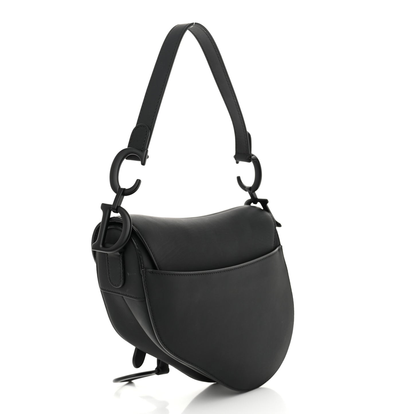 Ultra Matte Calfskin Saddle Bag Black