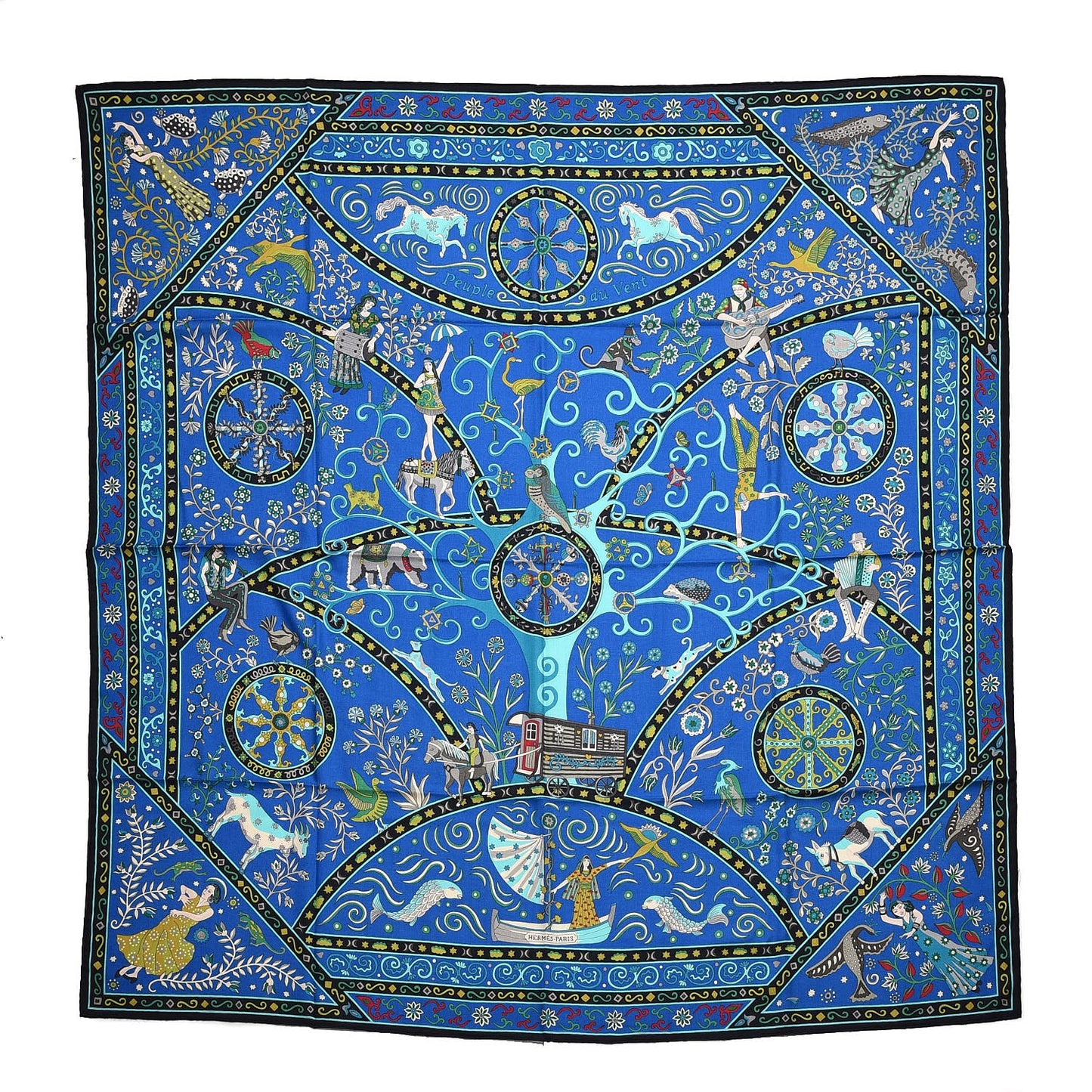 Cashmere Silk Peuple Du Vent Shawl 140 Caban Cobalt Turquoise