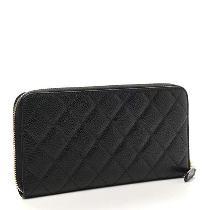 Chanel Caviar Quilted Large Gusset Zip Around Wallet Black 3 of 10