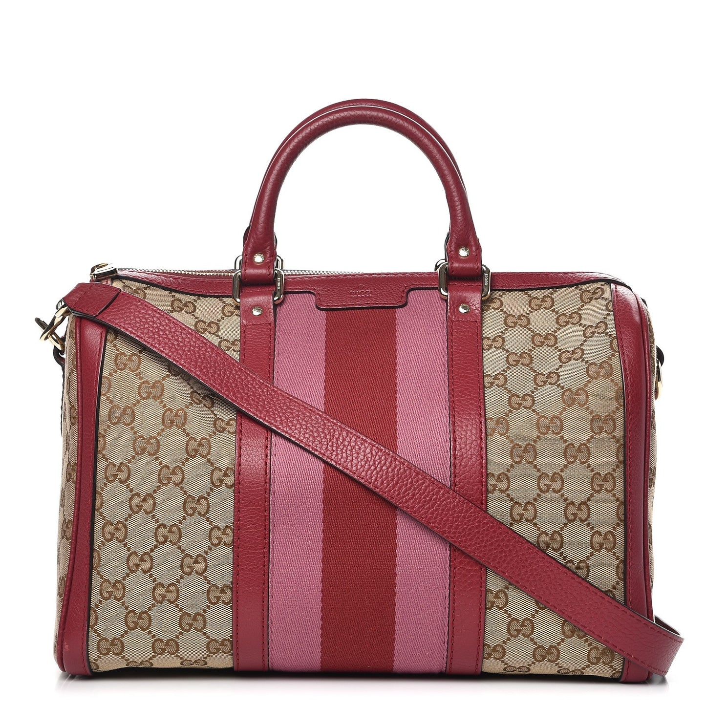 Monogram Cellarius Calfskin Vintage Web Medium Boston Beige Ebony Soft Burgundy Peonia Flower