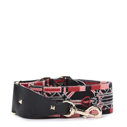 Valentino Garavani Canvas Loveblade Embroidered Rockstud Guitar Strap Multicolor 1 of 4