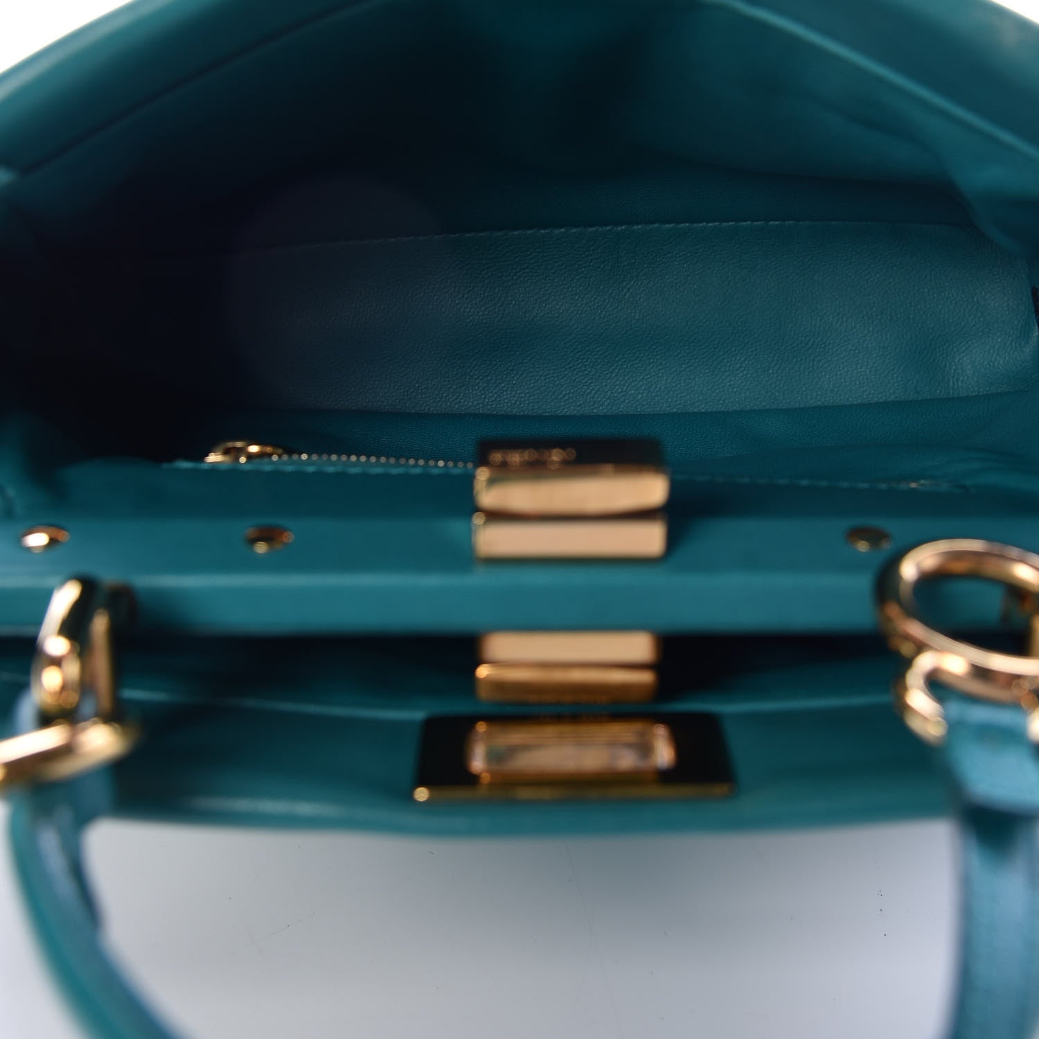 Fendi Nappa Mini Peekaboo Iconic Satchel Lago 7 of 14