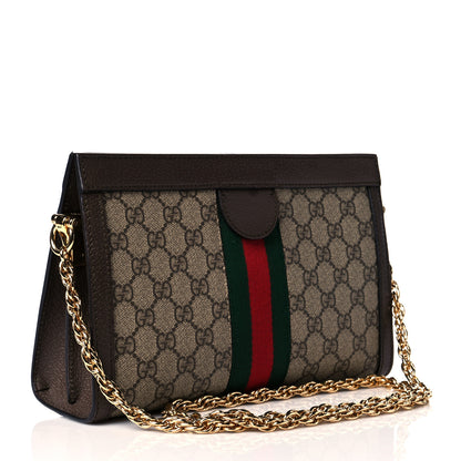Gucci GG Supreme Monogram Web Small Ophidia Chain Shoulder Bag Brown 3 of 12