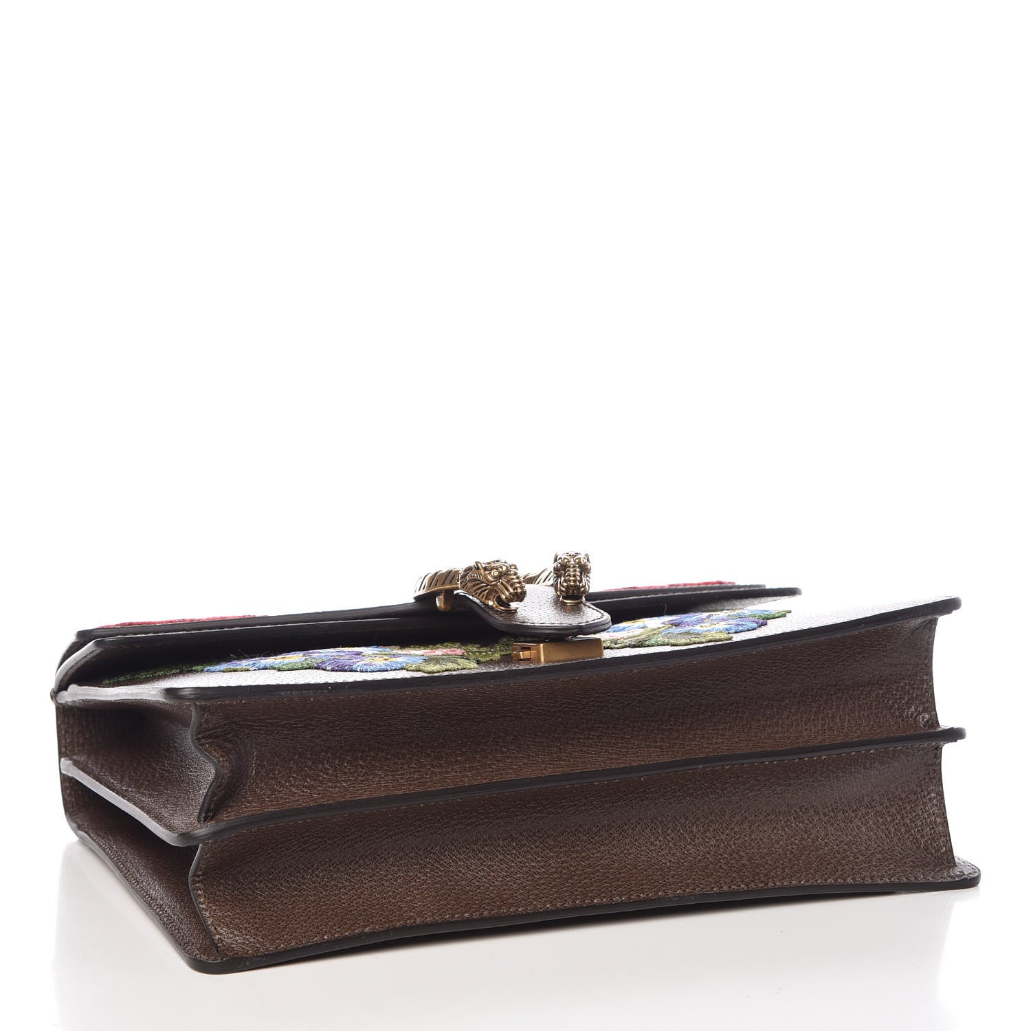 Gucci Calfskin Web Floral Embroidered Medium Dionysus Shoulder Bag New Acero 4 of 9