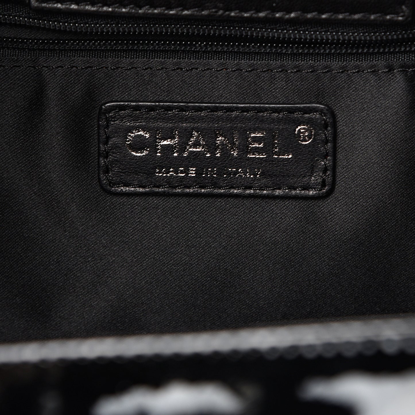 Patent Camellia Shoulder Bag Black