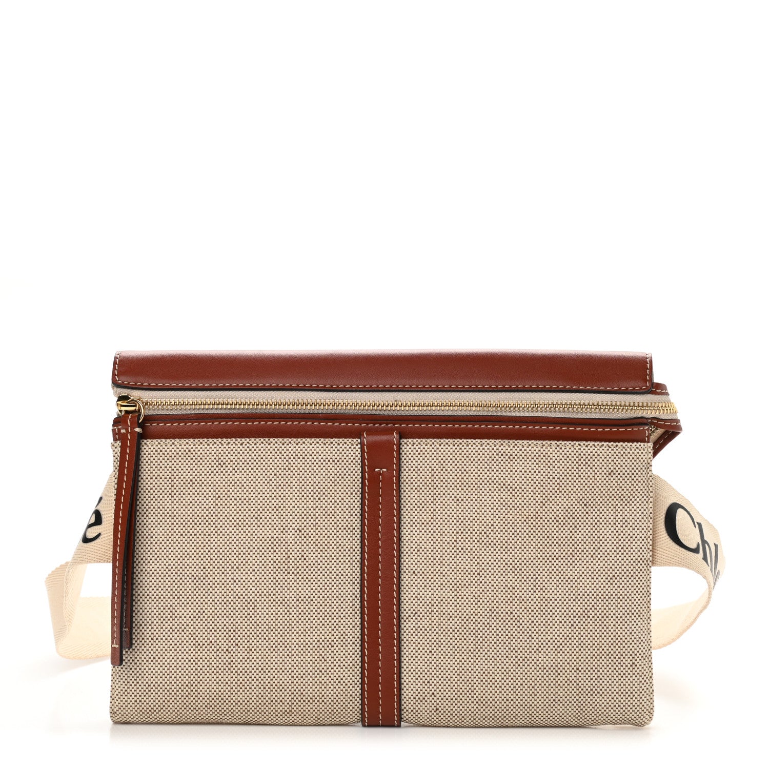 Chloe Cotton Calfskin Woody Belt Bag Beige Brown 1 of 10