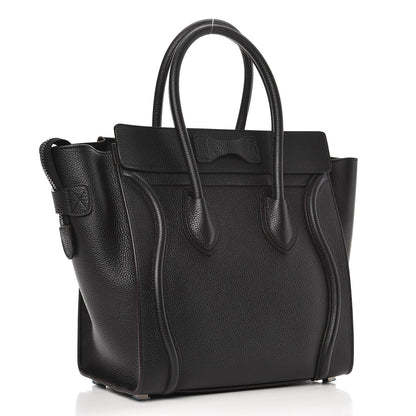 Celine Drummed Calfskin Micro Luggage Black 3 of 7