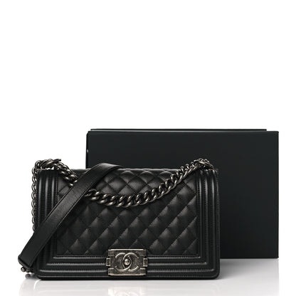 Chanel Caviar Quilted Medium Boy Flap Black 10 of 10