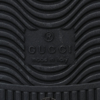 Gucci Miro Soft Calfskin Laminated Ayers Web Bee Embroidered Mens Ace Sneakers 6 Black Red Flame Night 8 of 12